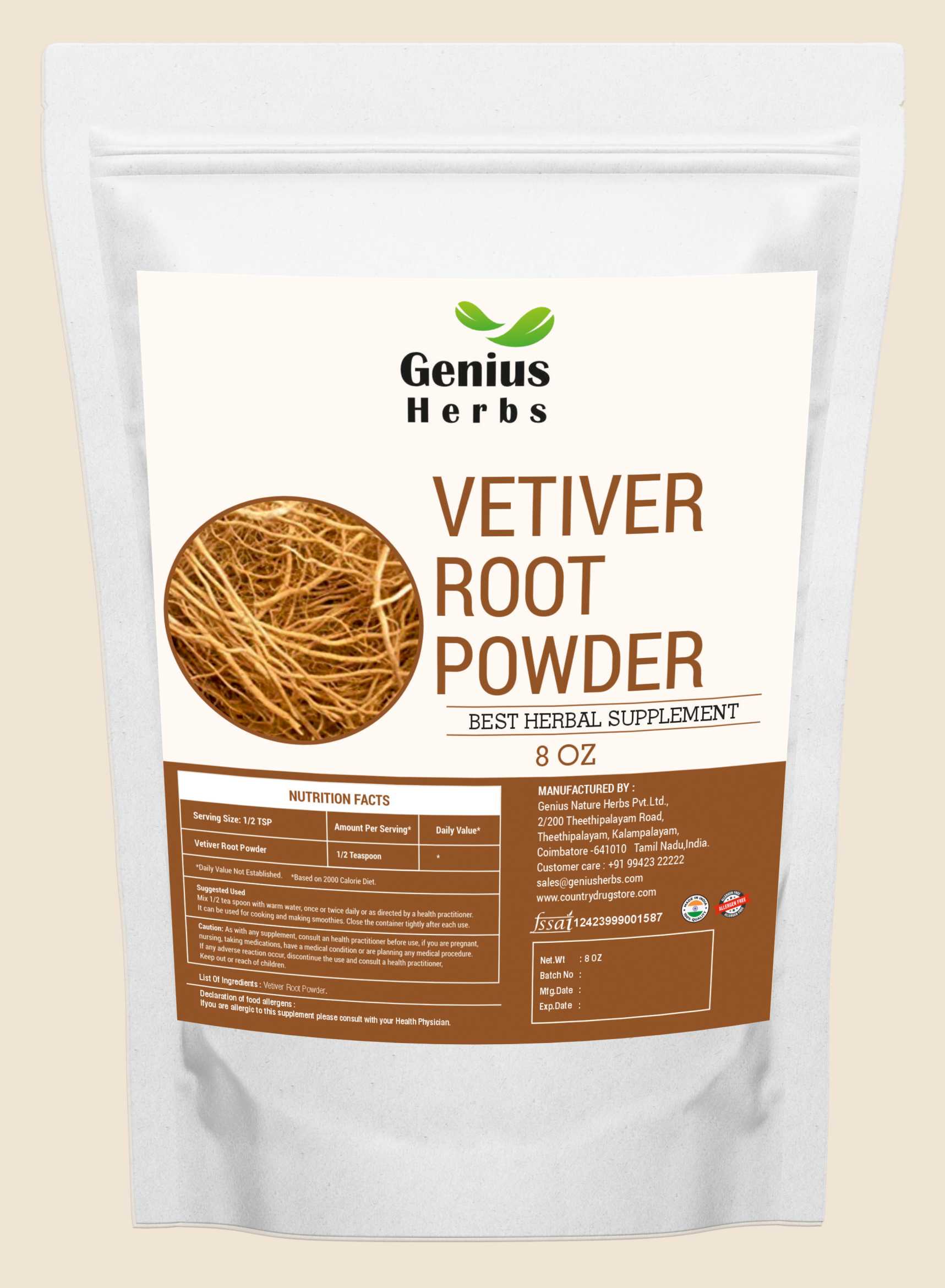 Vetiver Roots Powder  Wholesale Manufacturer & Supplier in India